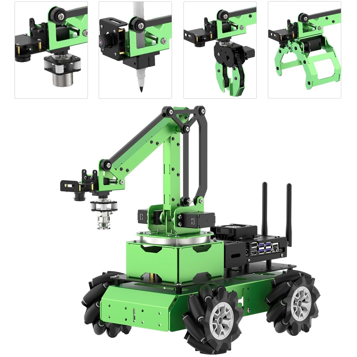 LewanSoul JetMax Robotic Arm for Jetson Nano AI Vision ROS Open Source Programmable Robot Arm Kit with 4 Kinds Gripper Big Chassis Sensor Modules Wireless Control App/PC Coding Study DIY Robot