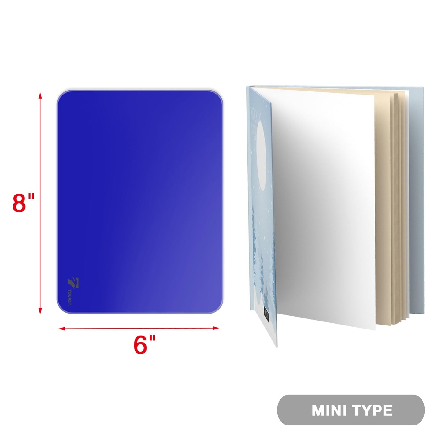 TOWON Navy Blue Glossy Mini Desktop Glass Whiteboard, 8 x 6 in Small Dry Erase Board for Desk with Pen Holder, Pure Glass Writing Surface with Accessories for Executive Office & Aesthetic Home Décor