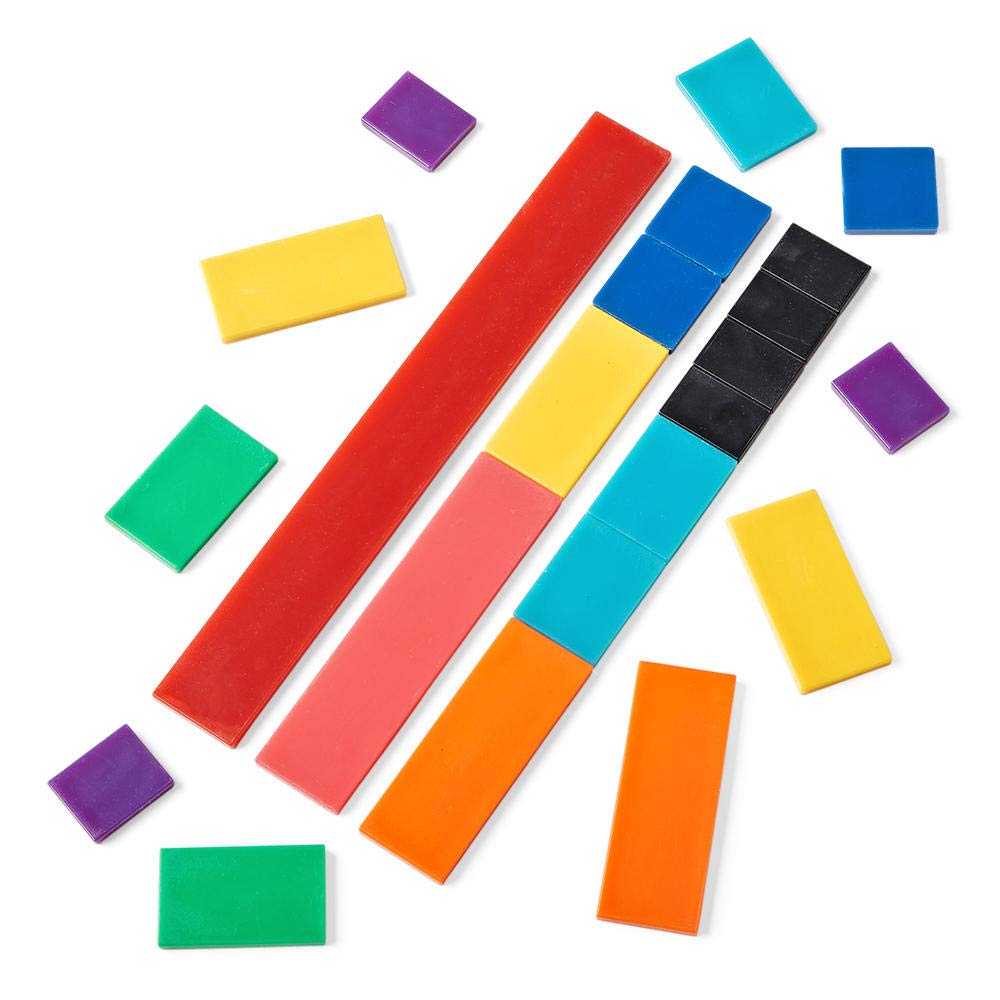 hand2mind Plastic Rainbow Blank Fraction Tiles, Montessori Math Materials for Kids to Learn Fraction Equivalence Math Manipulatives 4th Grade Fraction, Homeschool Supplies (Set of 51)