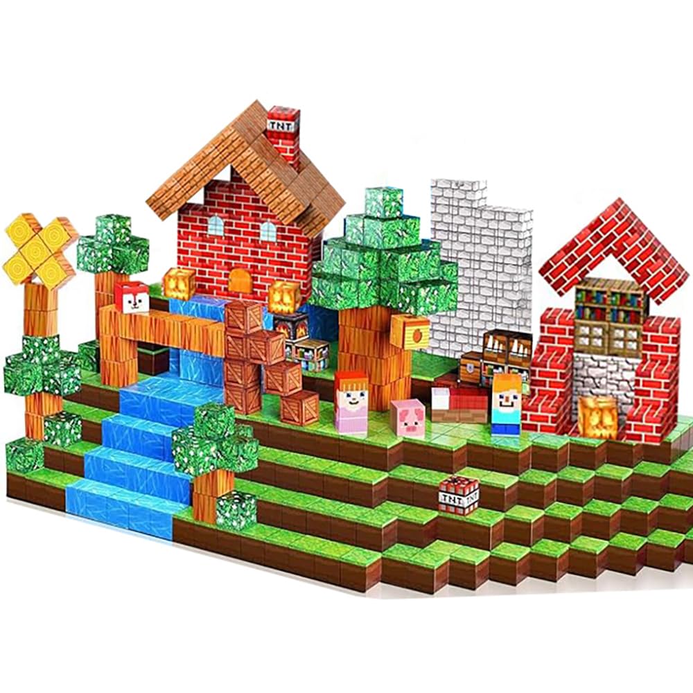 Wattlink Magnetic Building Blocks Set, 150 Pieces Educational Construction Cubes with Magnets, 3D Building Toys for Ages 3+, Compatible with Multiple Themes