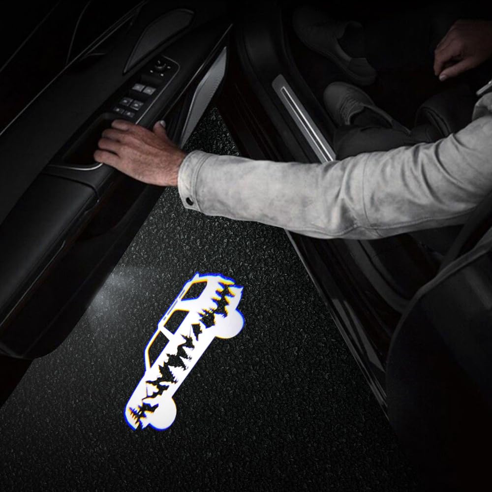 akarin 2 PCS LED Car Door Logo Lights Compatible with 4Runner 2010-present Black Puddle Lamp Projector Laser Welcome Light