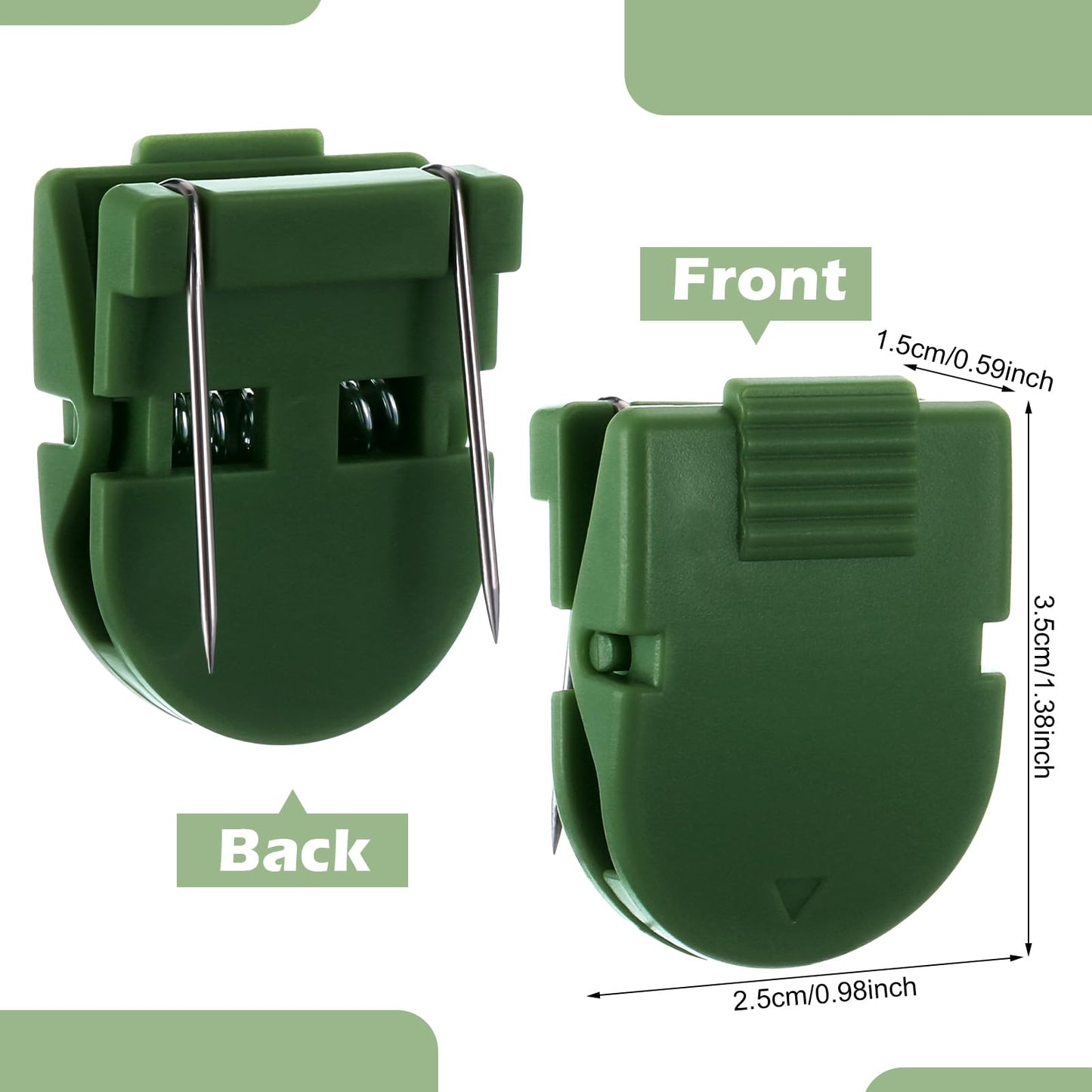 Feifeiya 15 Pcs Cubicle Clips Fabric Panel Cubicle Accessories Fabric Partition Panel Wall Clip Office Photos Wall for Notes Memos Standard Size, 40-Sheet Capacity (Sage Green)