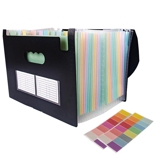 Muswarm Accordion Folder with Labels, Letter/A4 Size 25 Pockets Expanding File Organizer, Portable Document Organizers for Paper Bill Receipt, Home College School Office Supplies (Gradient Green)