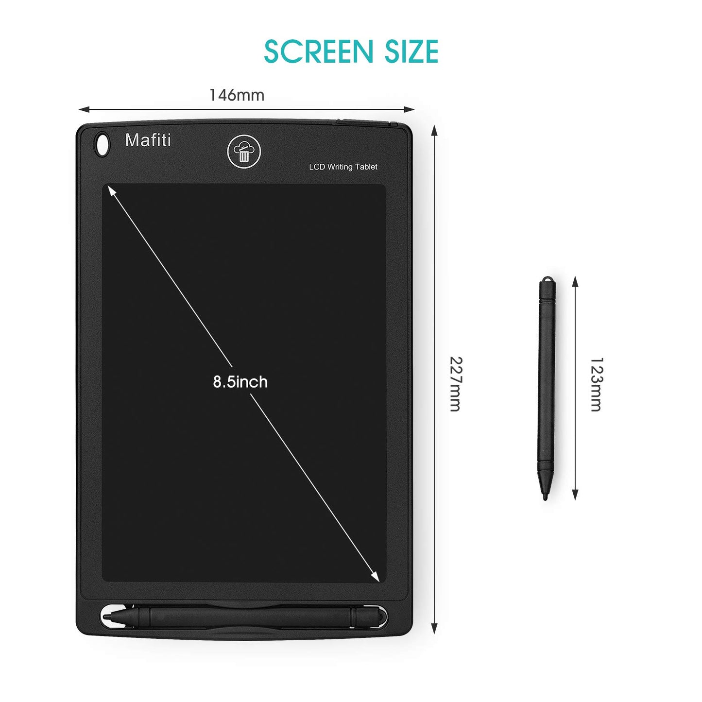 mafiti 10 Pack LCD Writing Tablet 8.5 Inch Electronic Drawing Pads for Kids Portable Ewriter Doodle Board Black