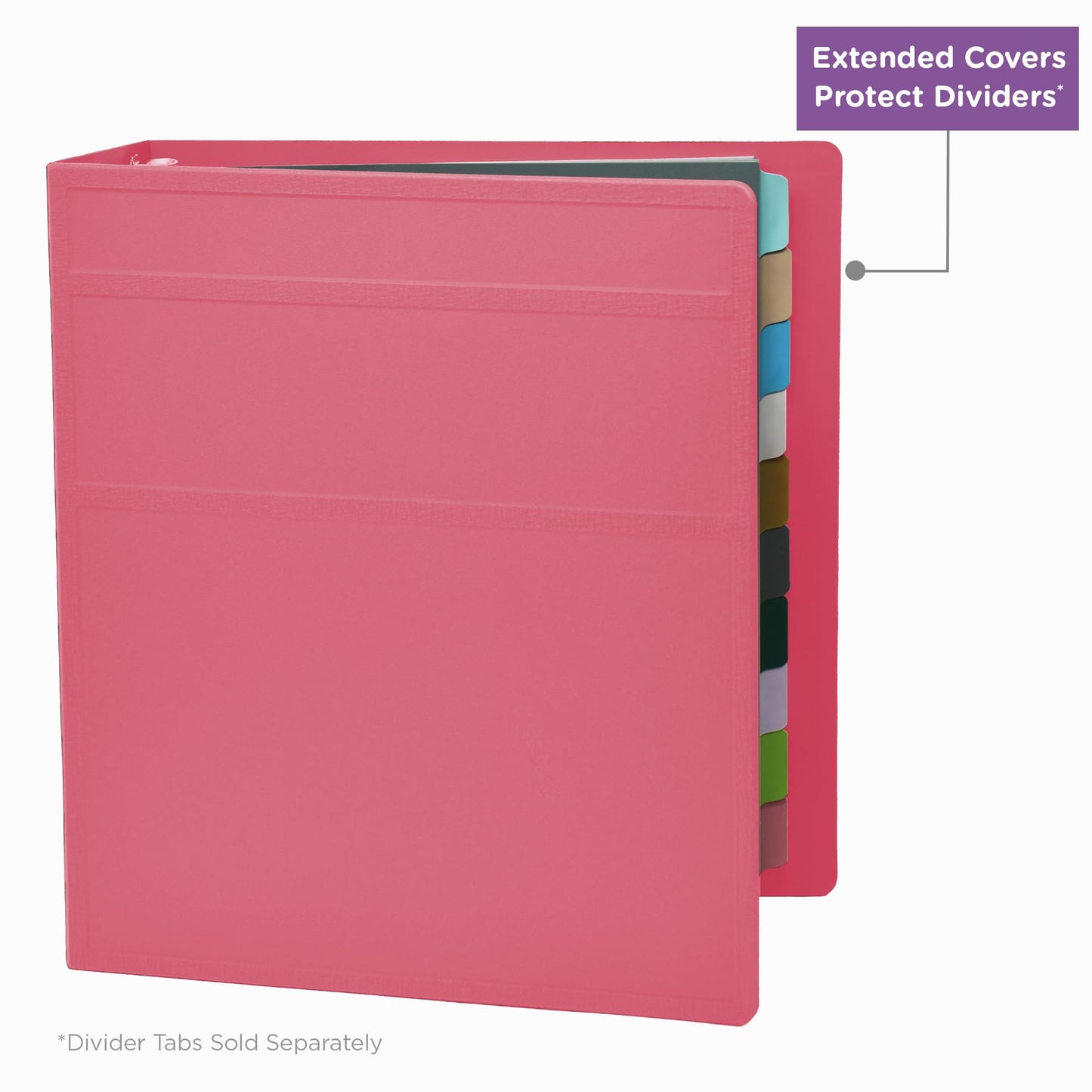 Carstens 2-Inch Heavy Duty 3-Ring Binder - Side Opening, Bubble Gum Pink, Durable Plastic, Precision No-Gap Rings, Waterproof Cover, No Pockets, Holds 300 Letter Sheets, BPA-Free Made in USA (2840-3R)