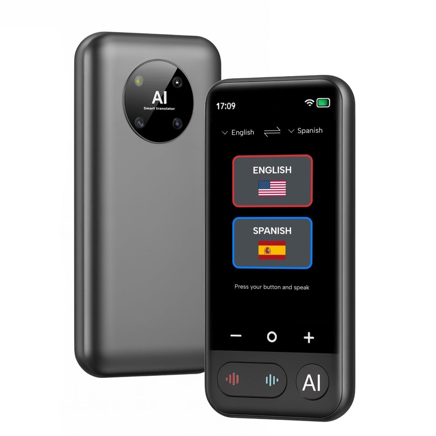 Language Translator Device AI Premium 2026 | 150 Languages | Online & Offline Voice + Photo Translation | 0.5s Ultra-Fast Accuracy | 4" HD Touchscreen | Smart Recording | Travel & Business Translator