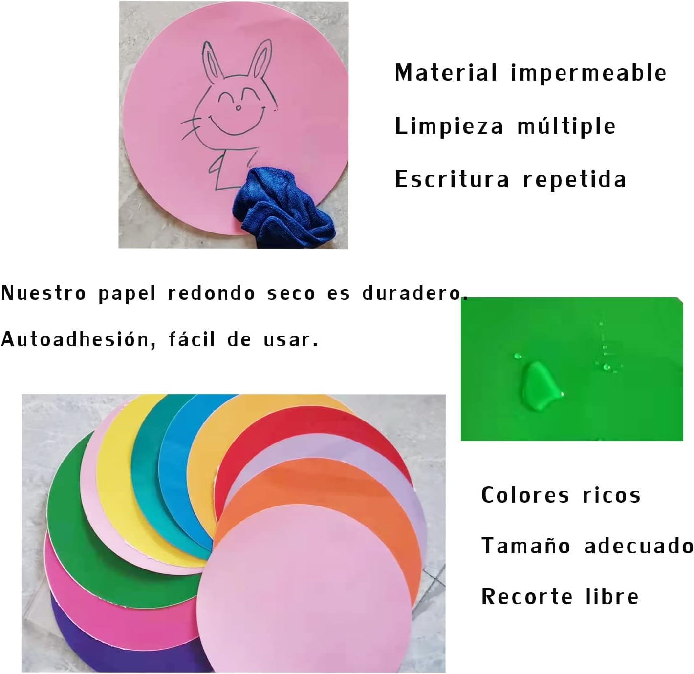24 Pack 12 inch Color Dry Wipe dot Circle Removable Dry Erase Circles, whiteboard Marking Vinyl Sticker dot Wall Decal Wall Decal School Classroom Student Table (Apple)