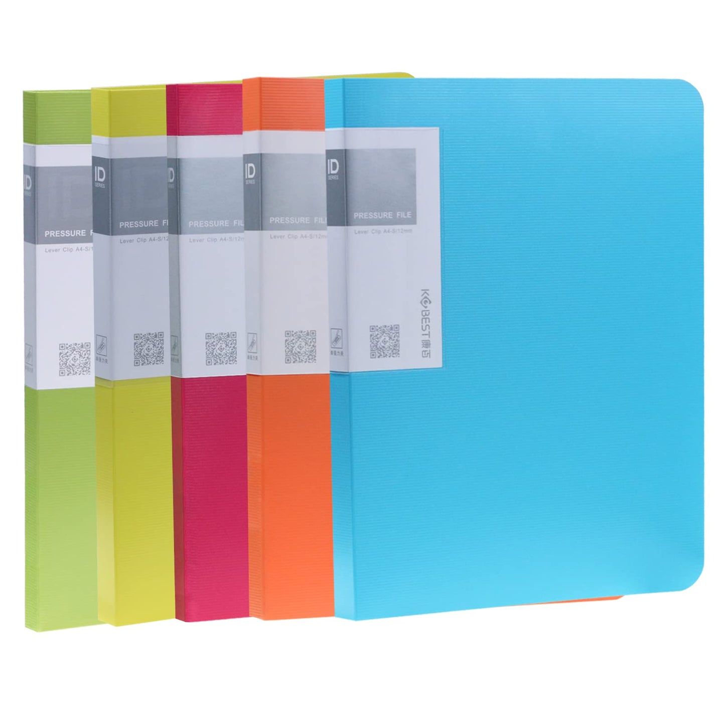 Acocony Punchless Binder with Clamp Letter Size Punchless Clamp Binder 8.5 x 11 Report Covers Plastic Vivid Multicolor Pack of 5