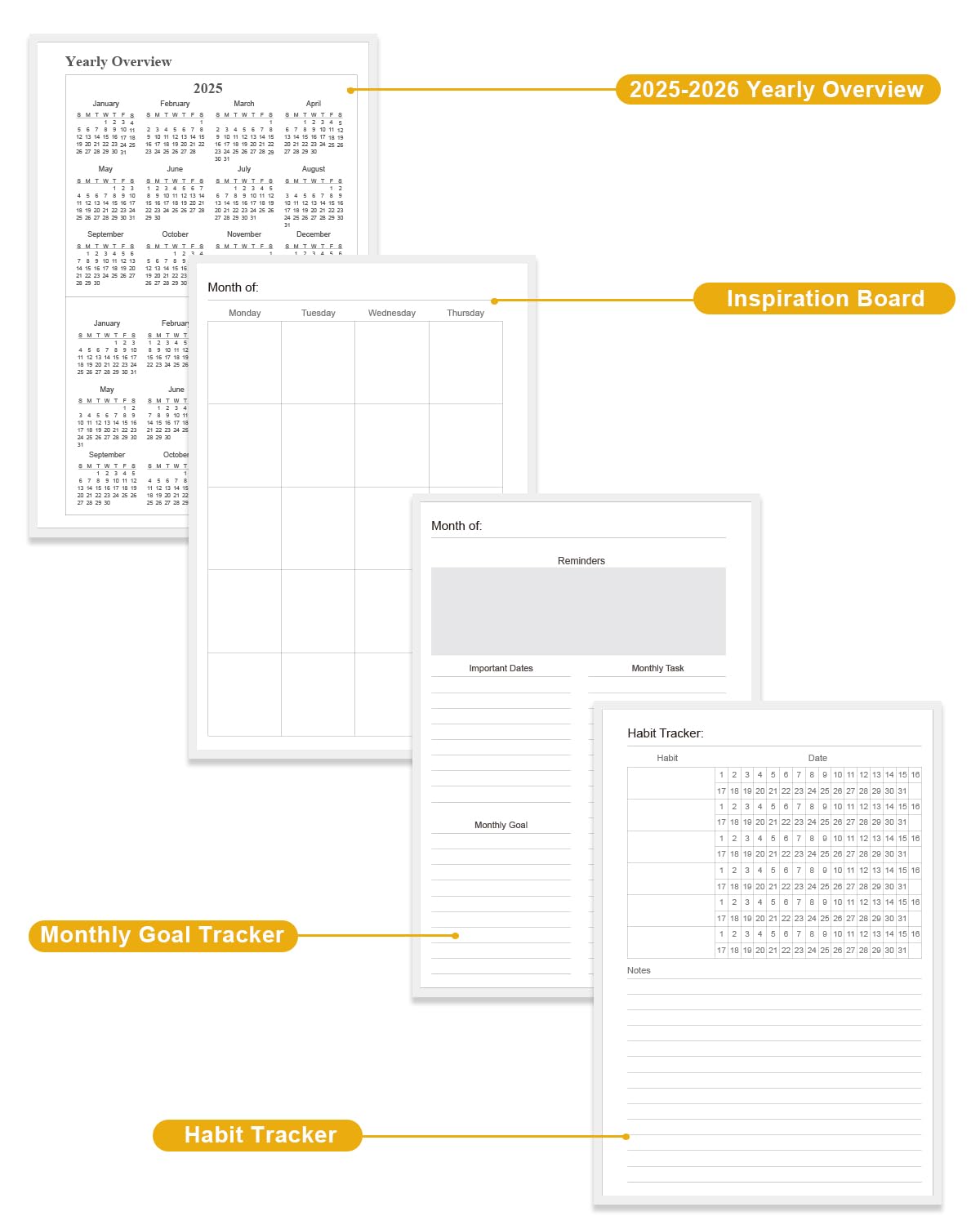 Academic Planner for 2026-2027 or Anytime – 5.8" x 8.5" Undated Weekly Student Planner For Homeschool, High School, College & Nursing Students, 200 Pages, Crushed Flower