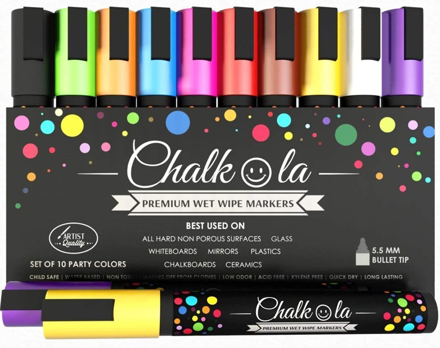 Chalk Bundle- 10 Neon 6mm + 7 White Variety Chalk Markers