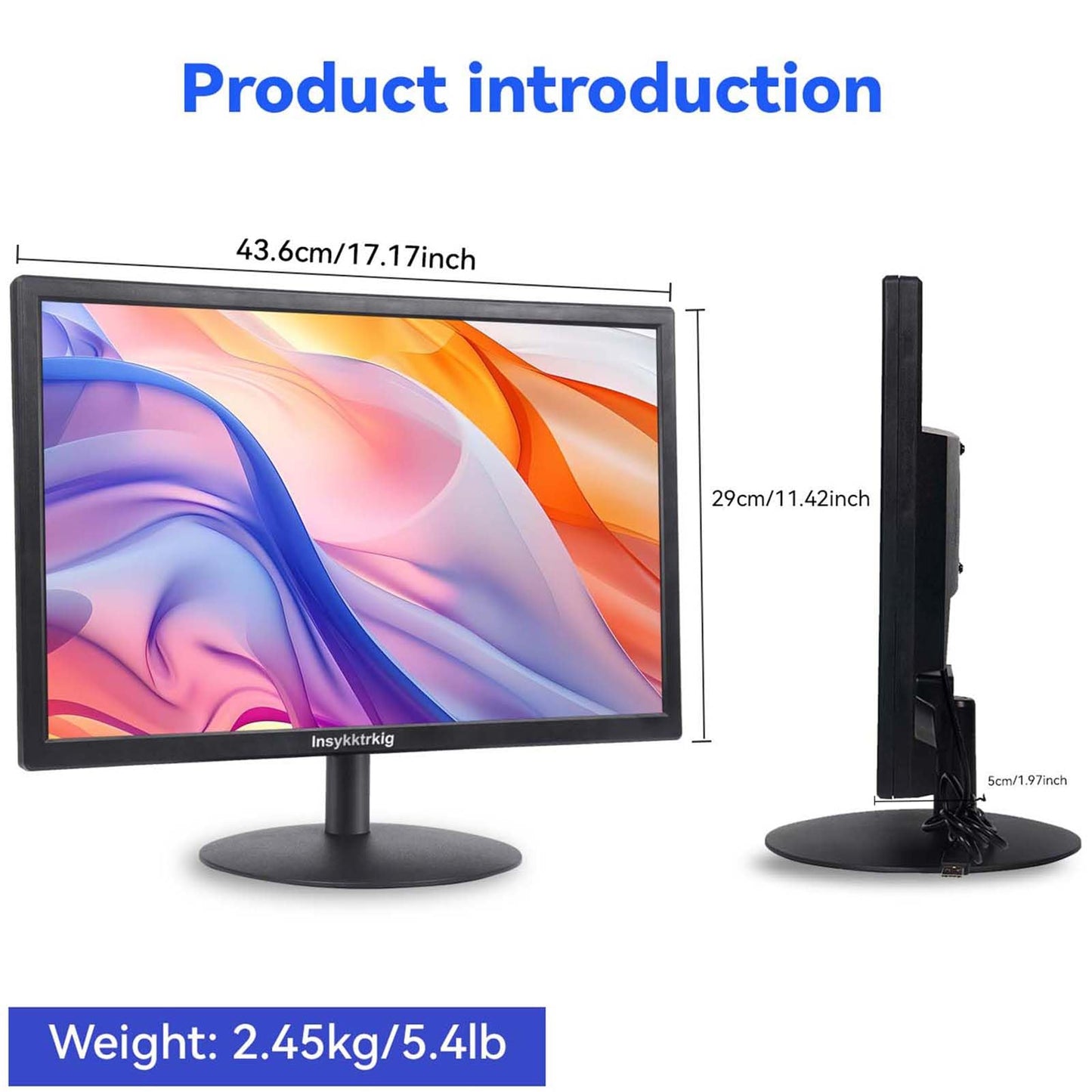Touchscreen Monitor 19" FHD 1440x900 Multi-Touch Screen HDMI VGA Type-A Touch Port Dual Speakers,60Hz,VESA,Brightness 300cd/m²,Tilt Adjust,PC Office Desktop Business Computer Touch Display