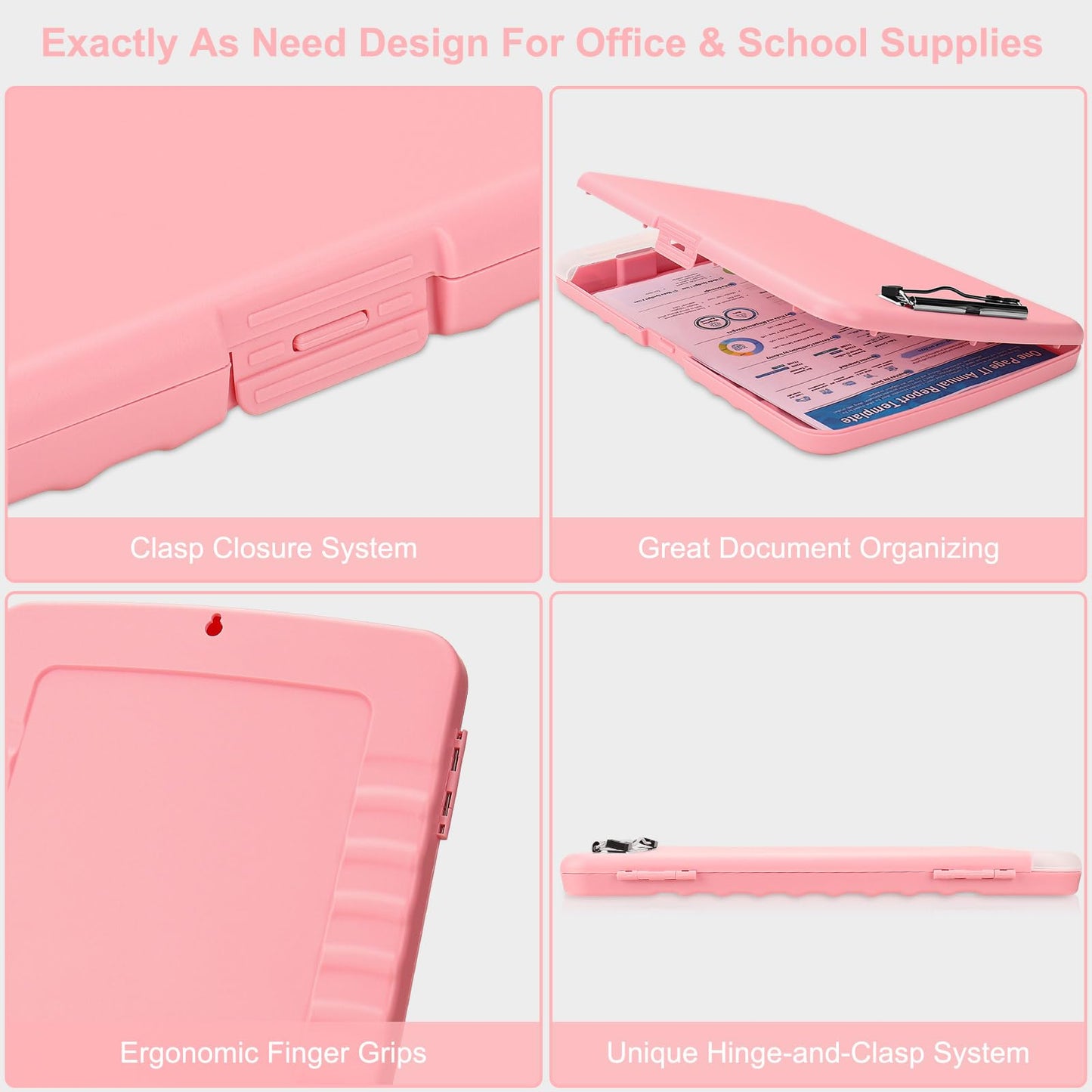 SFLHHDM Clipboard with Pen Holder, Legal Size Nursing Clipboards with Storage, Plastic Clip Boards for Writing, Lightweight Cute Clipboard Storage with Low Profile Clip for Work, Office