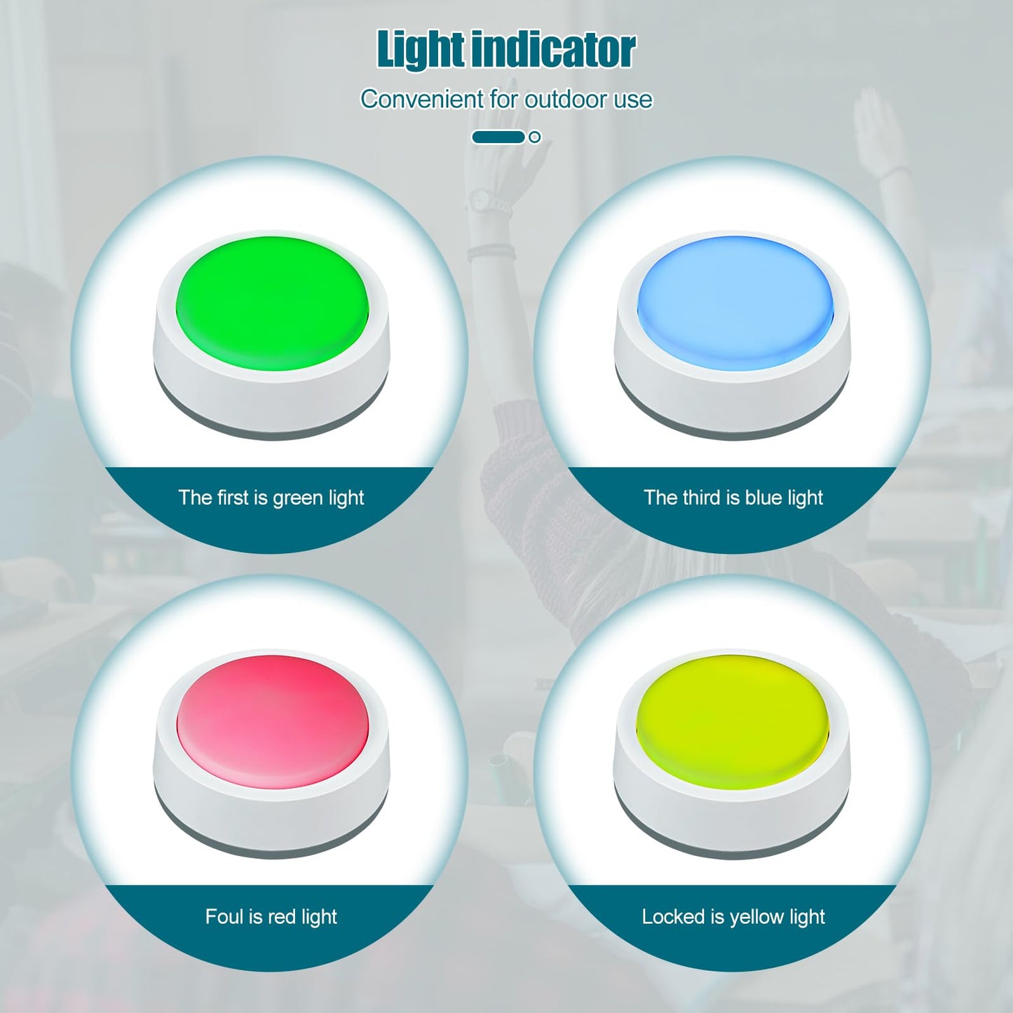 Retekess TM102 Jeopardy Buzzers, Buzzers that Show Who Buzzed First, 3 Response Modes, Buzzers for Trivia Games,Classroom Quiz,Family Feud Night and Back to School