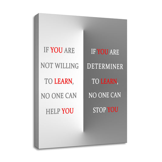 Motivational Canvas Wall Art for Office Decor Inspirational Quotes Print Poster for Gym Wall Decor in The Room Positive Sign for Class Room Artwork for Home School Stretched and Framed [18''Wx24''H]