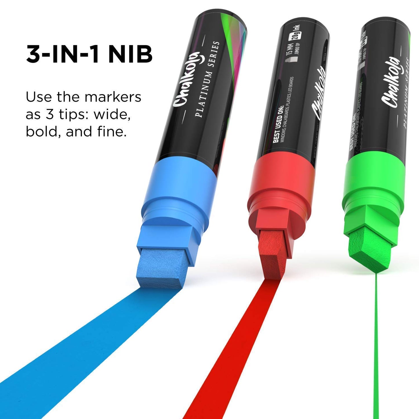 Chalkola Artist Bundle- 10 Neon 6mm + 8 Neon 15mm Chalk Markers