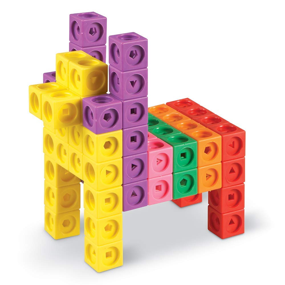 Learning Resources MathLink Cubes Big Builders - Math Manipulatives Kindergarten Games, Pattern Building Blocks, Counting Blocks, STEM Sets, Classroom Counters, Fine Motor Skills, Gifts For Kids