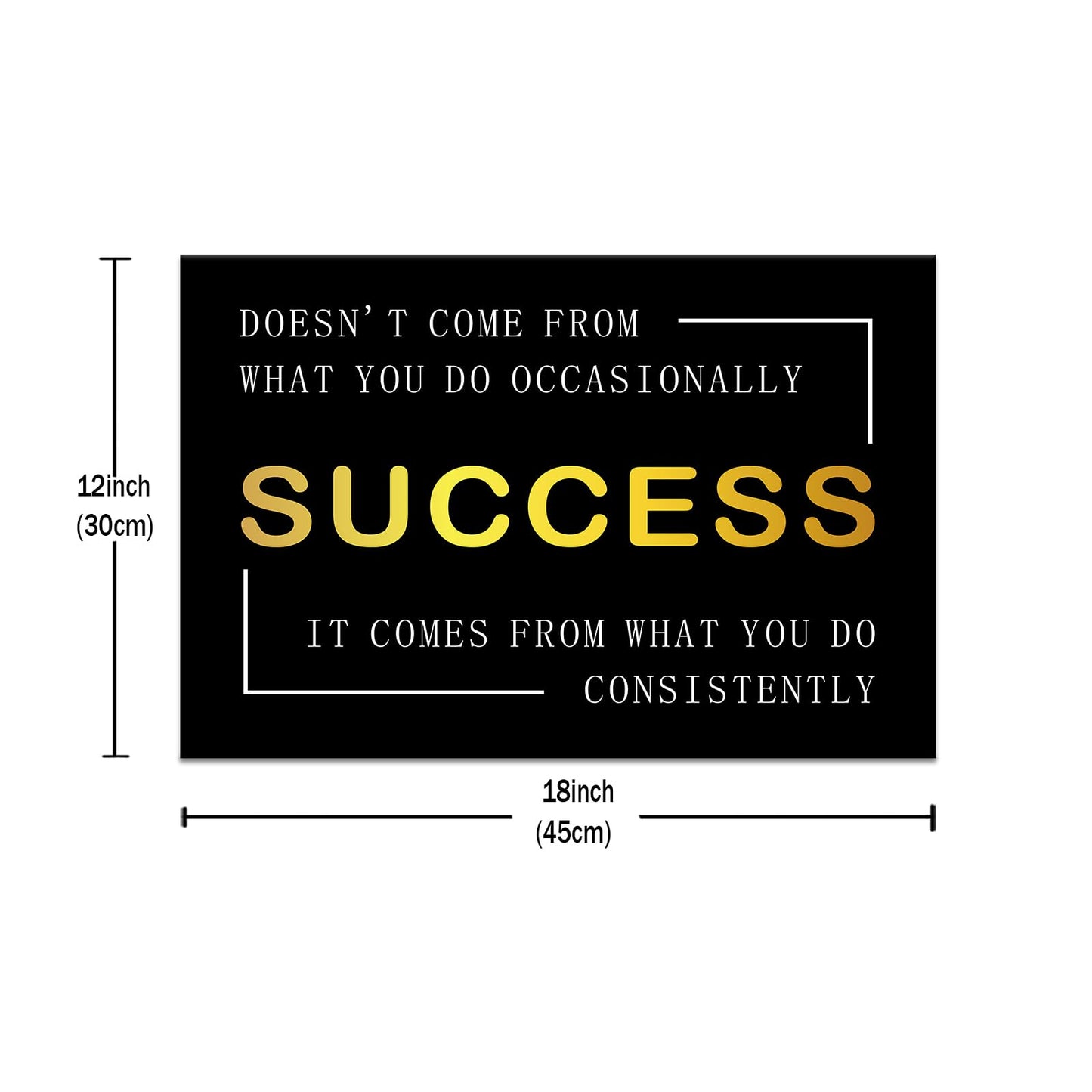 Inspirational Wall Art Home Decor Motivational Success Quotes Canvas Print Positive Affirmation Picture Poster Artwork for Modern Bedroom Living Room Gym Wooden Framed Ready to Hang [12''Wx 18''H]
