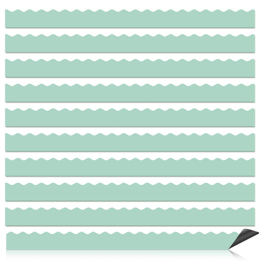 30 Pcs Magnetic Borders for Classroom Whiteboard - Mint Green Magnetic Bulletin Board Border Set - Scalloped Chalkboard Border Strips for Teachers, Parents, DIY Home,School & Office Decoration