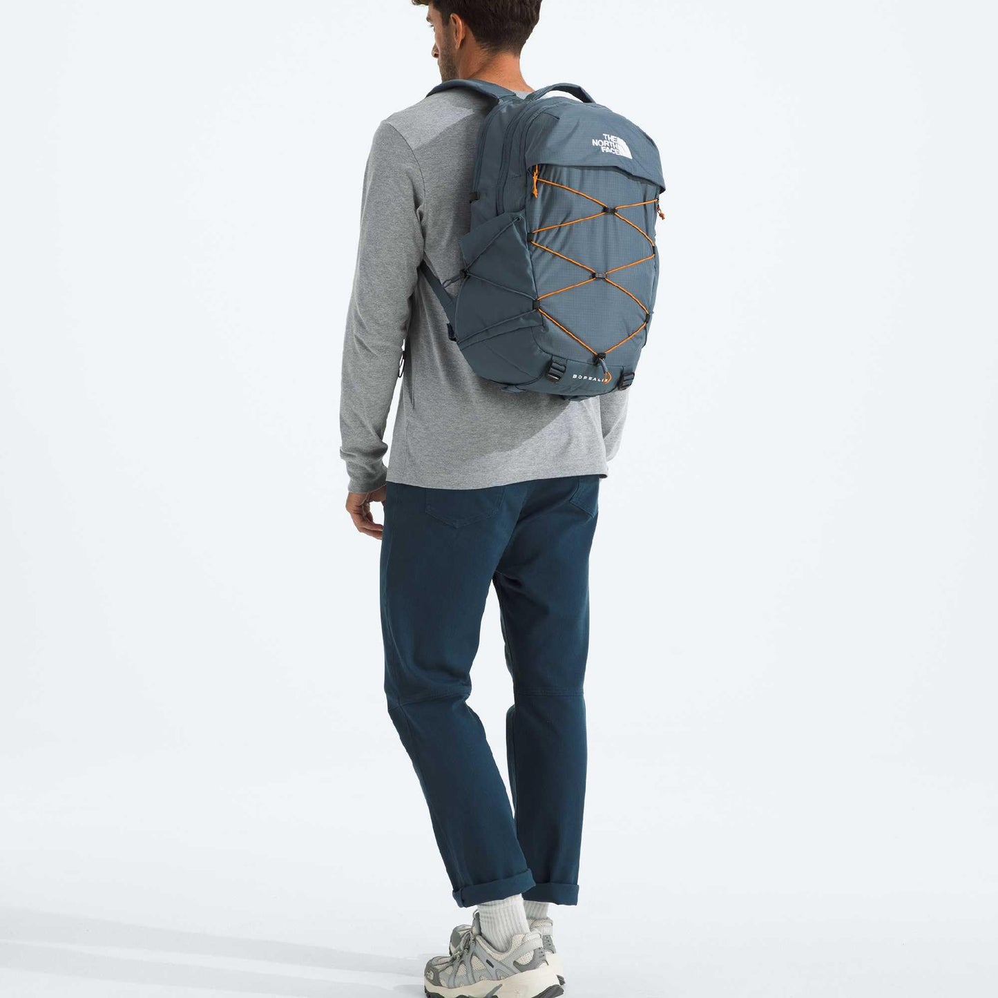 The North Face Borealis Commuter Laptop Backpack - Water Repellent, Laptop Sleeve, Large Main Compartment, Granite Grey/Dust Orange, One Size