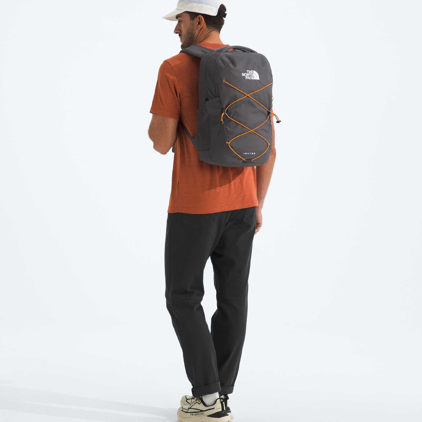 The North Face Jester Everyday Laptop Backpack - Commuter Daypack, Water Repellent, Laptop Sleeve, Anthracite Grey/Dust Orange, One Size