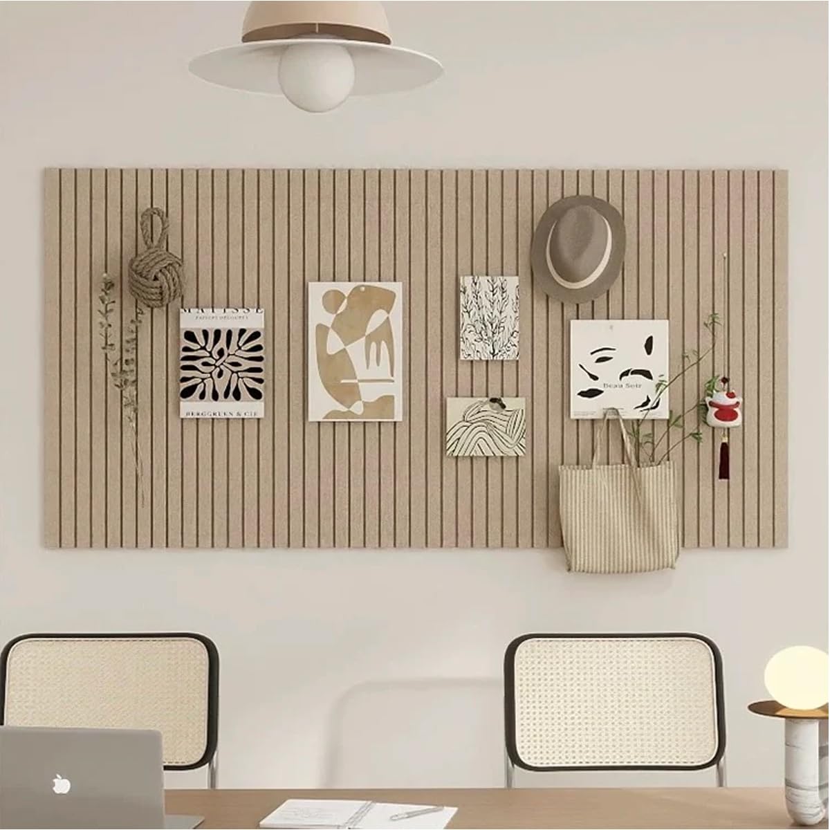 Felt Bulletin Board 36"x 24"-6 Felt Tiles Cork Board Wall Panels Home Office Wall Fabric Pin Board for Classroom/Kids Art Display/Photo Picture Wall/Acoustic,Self-Adhesive,Dark Camel