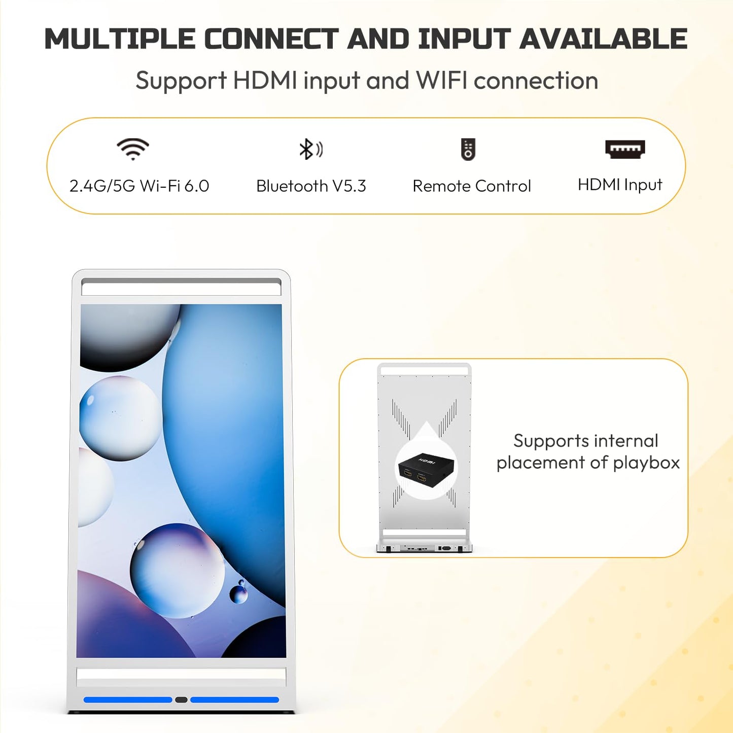 SIOXCFZ 43 Inch Portable FHD Digital Signage Displays, Impact-Resistant Screen Foldable Digital Display Kiosk, Smart LCD Split Screen, Free CMS, Movable Advertising Poster with Advanced Android 14 OS