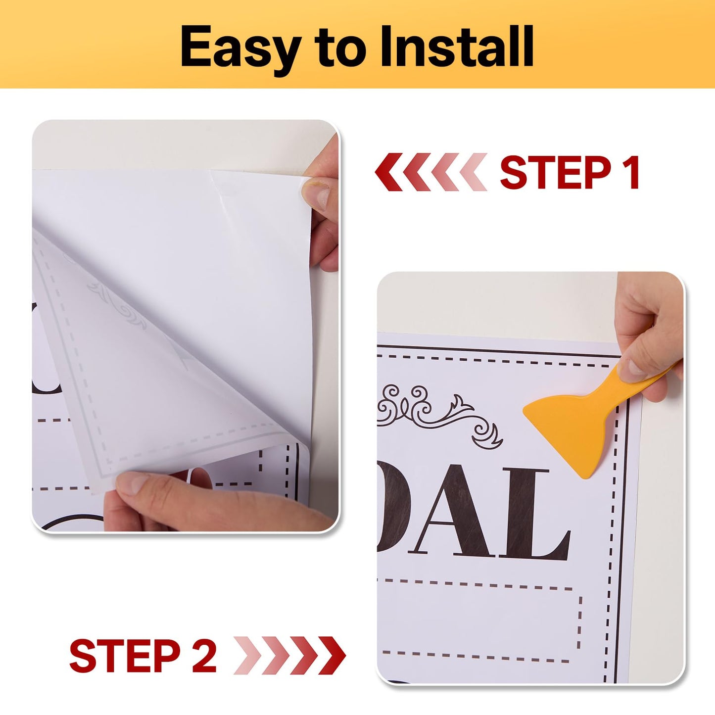 Goal Setting Fundraising Thermometer - 2 Pcs 48" x 11" Dry Erase Self-Adhesive Goal Tracker: Ideal for Charities, Non-Profit, Community & Office Fundraisers, Events & Projects