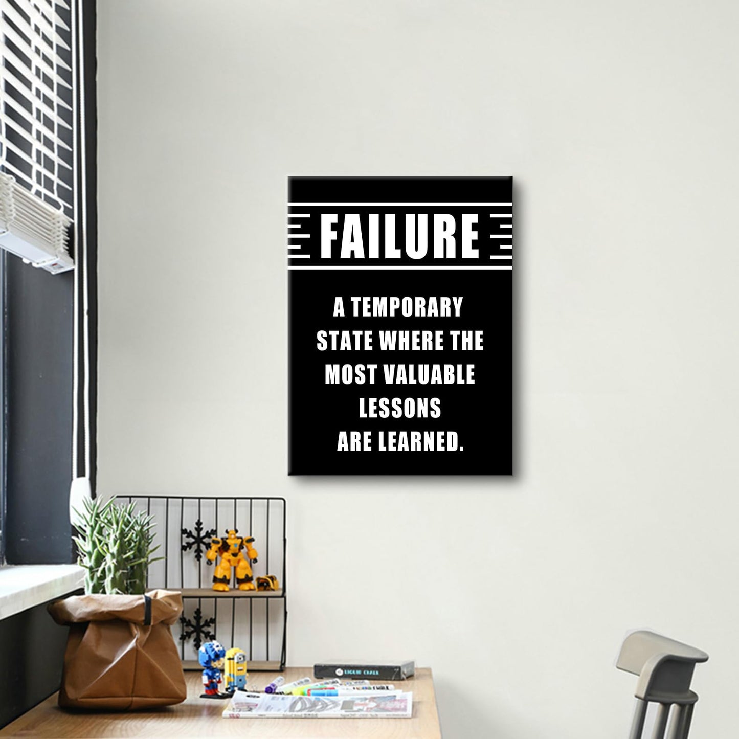 Motivational Canvas Wall Art Failure Entrepreneur Quotes Poster Print Inspirational Pictures Painting for Office Class Room School Wall Decoration Stretched and Framed [18''Wx24''H]