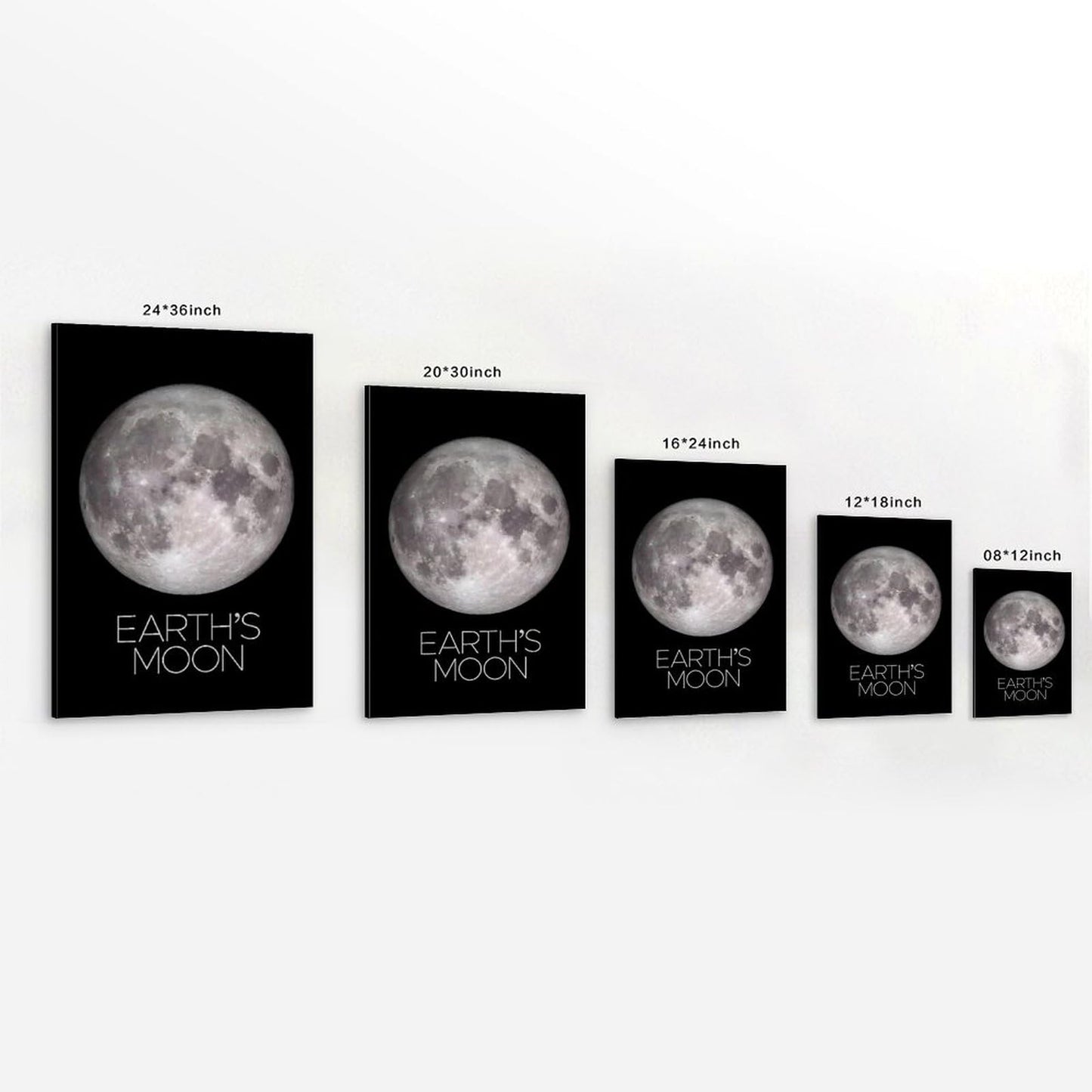 Solar System Planets Canvas Wall Art - Moon Planet Space Poster for Kids Room Bedroom Classroom, STEM Educational Astronomy Decor, Science Gift for Boys Girls, 16x24 Inch Framed