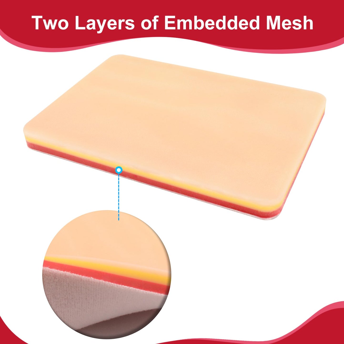 Medarchitect DIY Incision Suture Pad with Hook & Loop Design, for Advance Deep Suture Skill Practice. Replacement - Use Together with MA ASB Device