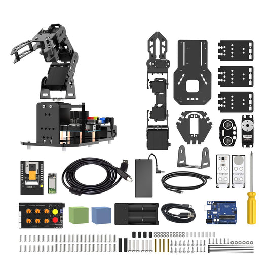 Robotic Arm with Arduino 5DOF/Axis AI Smart Robot Arm Open Source STEM Educational Building Robotics & Engineering Kits, Science/Coding/Programming Set, miniArm Standard Kit