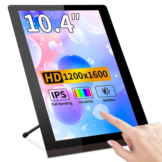 Magedok Touch Screen Display 10.4″, IPS 1200:1600 3:4 Vertical Mini HDMI Screen, 500nits Outdoor Readable Industrial Monitor, Second External Monitor for Laptop Rasp Pi AIDA64 STEM DIY