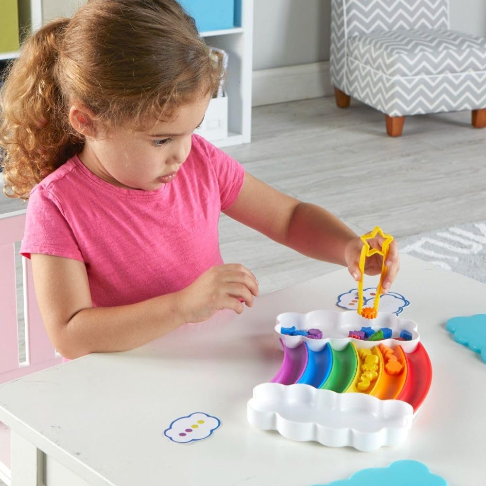 Learning Resources Rainbow Sorting Set , fine motor, sorting, patterning & addition skills, Toddler Educational Toys, sensory tray