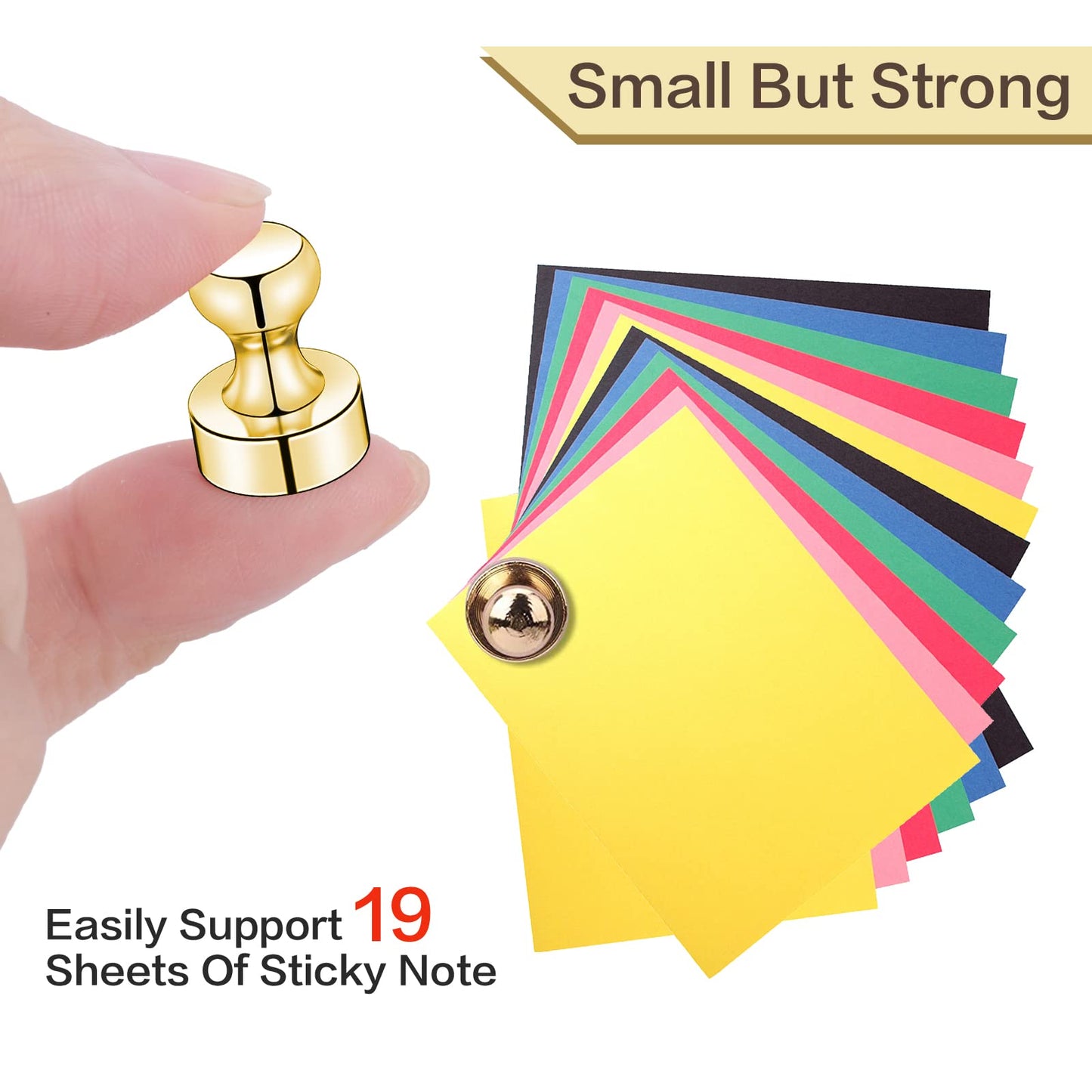 LOVIMAG Fridge Magnets 20Pcs Refrigerator Whiteboard Small Strong Magnet Classroom Kitchen Accessories Decorative Locker Set Decor Must Haves Office Calendar Refrigerador Magnetic Cute Crafts Gold