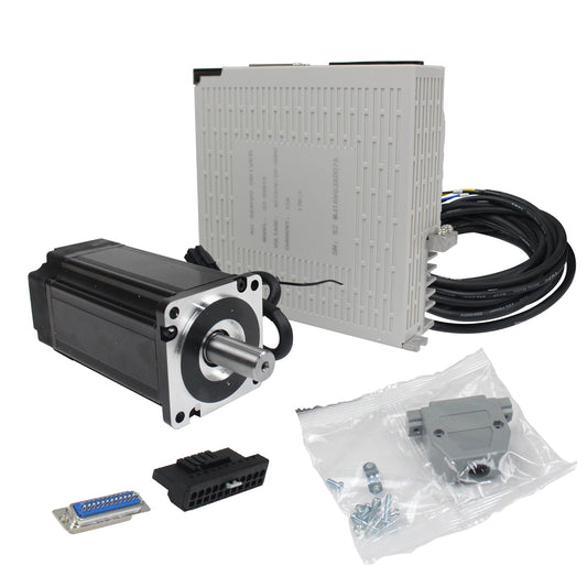 RATTMMOTOR YPMC-600W 220V Servo Motor Kit with Servo Motor Driver, CNC Controller Kit for CNC Engraver Milling Machine/Robot (Without Brake)