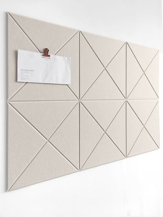 DECORITA Cork Board 24 x36 Alternative - 6 Pack Felt Wall Tiles with Safe Removable Adhesive Tabs, Cork Boards for Walls Cork Board for Home Office Pin Board Tack Board - Beige