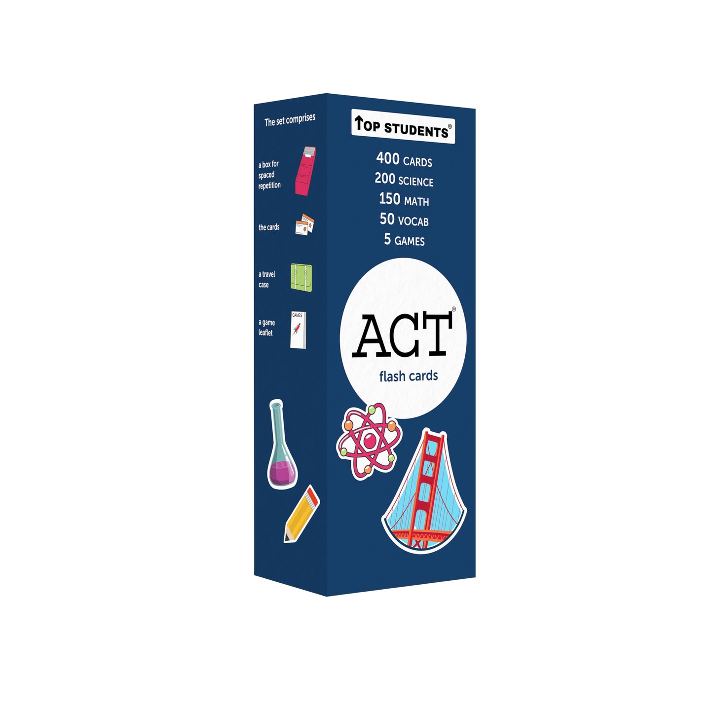 ACT Flash Cards 2026 | 400 ACT Math and Science Flash Cards | Vocab Cards | Prep Cards | Board Games | Test Prep Flashcards | ACT Study Kit for Classroom and Home