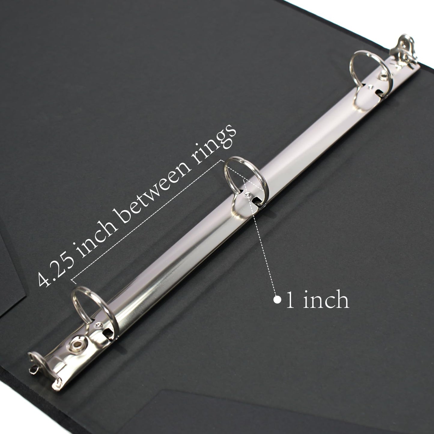 Premium Linen 3 Ring Binder 1 Inch - Decorative Hardcover Binder with Round Rings, Holds 8.5 x 11 Letter Size Paper for School, Office, Home Organization & Presentation, Tulip, Black