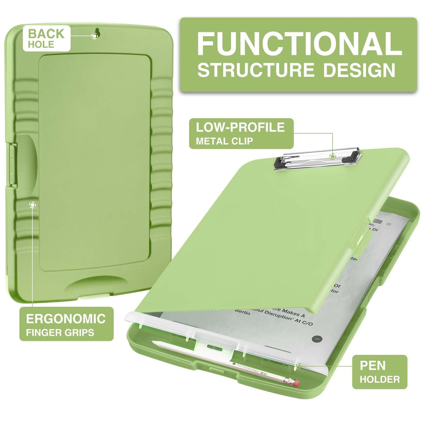 Sooez Clipboards with Storage, High Capacity Clip Boards 8.5x11 with Storage, Heavy Duty Nursing Clipboard Folder, Plastic Clipboard with Pen Holder for Women Teachers Work, School & Office Supplies