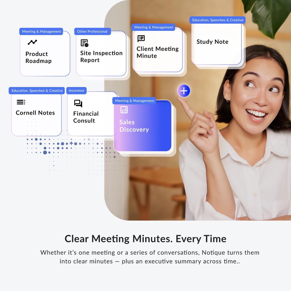 Notique AI Pen | Pocket AI Voice Recorder | Audio Recorder | Discreet Recording Device | AI Summarize & Transcribe for Multi-File & Meeting Timeline | No Monthly Fees