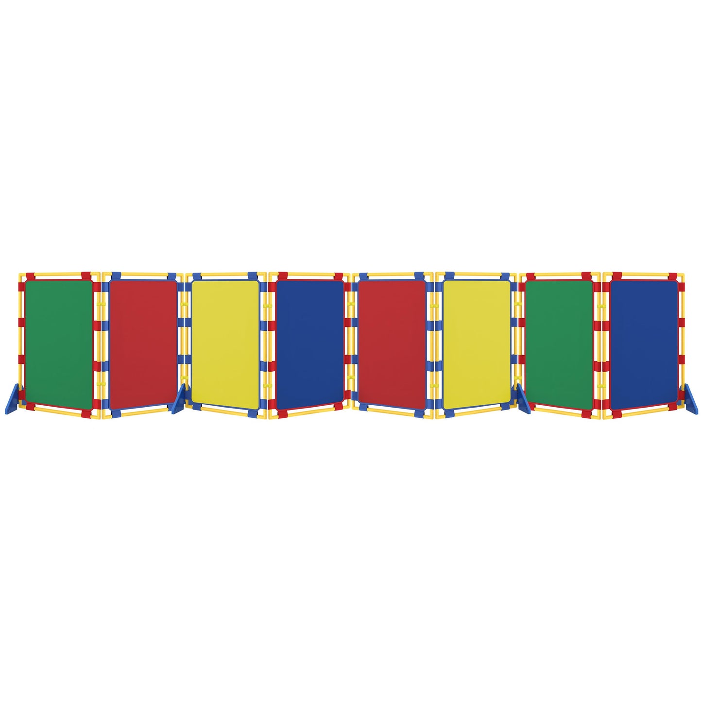 Children's Factory Rectangle PlayPanel Set - 8, Kids Room Divider Panel, Classroom Partition, Free-Standing Screen for Daycare or Preschool, Cantilever Feet Included, Rainbow