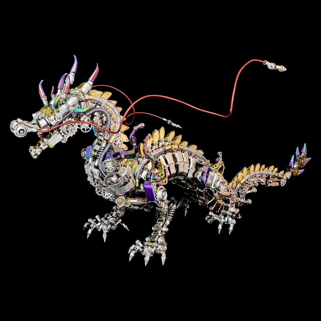 3D Metal Puzzle - Large Chinese Dragon Model Kit - Mechanical Metal Jigsaw- DIY Desk Ornament - Assembly Dinosaur Crafts Brain Teaser - Perfect for Adults