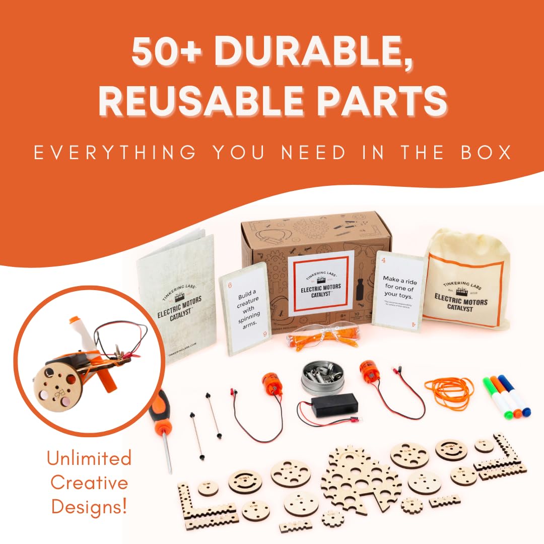 Tinkering Labs STEM Kits for Kids Age 8-10 | Inventors Kids Science Kit, Robot Building, and Engineering with Electricity Circuits | Coolest DIY Toys and Best Birthday Gifts for 10 Year Old Boy Girl