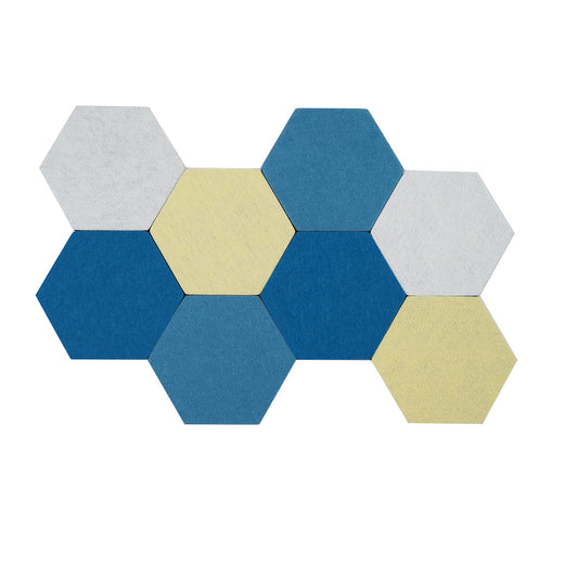 Afumazi 8Pcs Hexagon Felt Cork Board Tiles Self Adhesive Bulletin Board, Pin Board for Wall Decor Memos Photos Display (Set A)