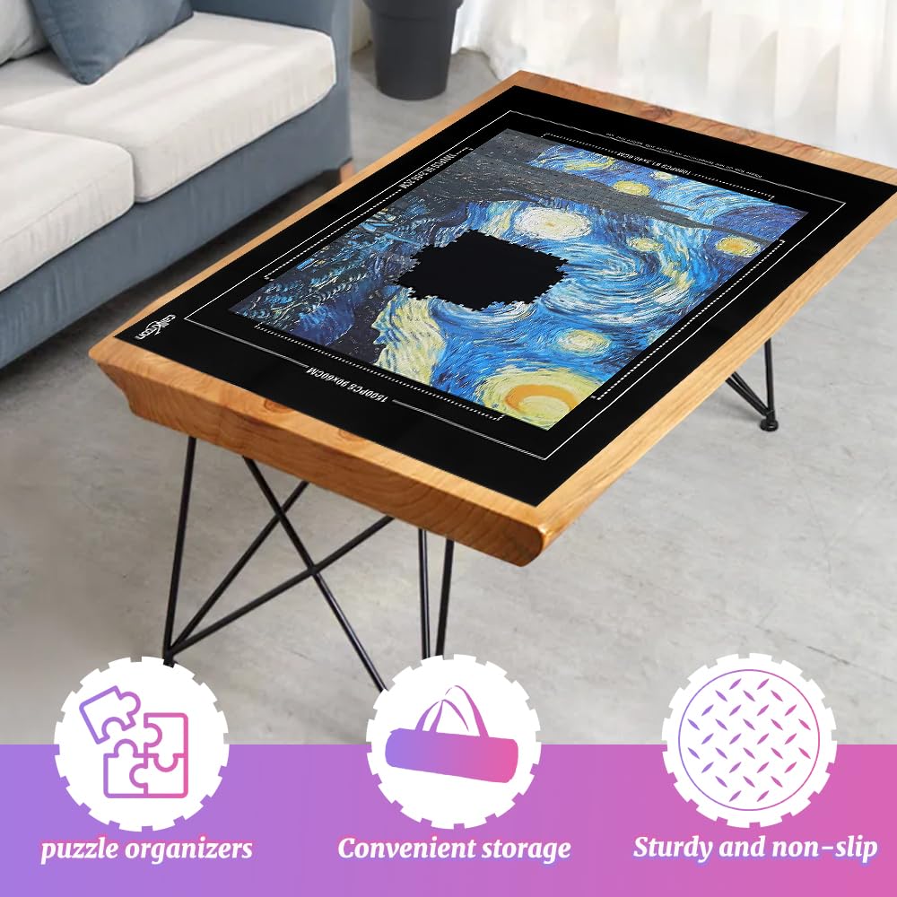 CALLKROON Puzzle Roll Up Mat Set - 1500 Piece Puzzles, Premium Felt Puzzle Saver, 4 Sorting Trays & Inflatable Tube, Durable Puzzle Storage and Organizer