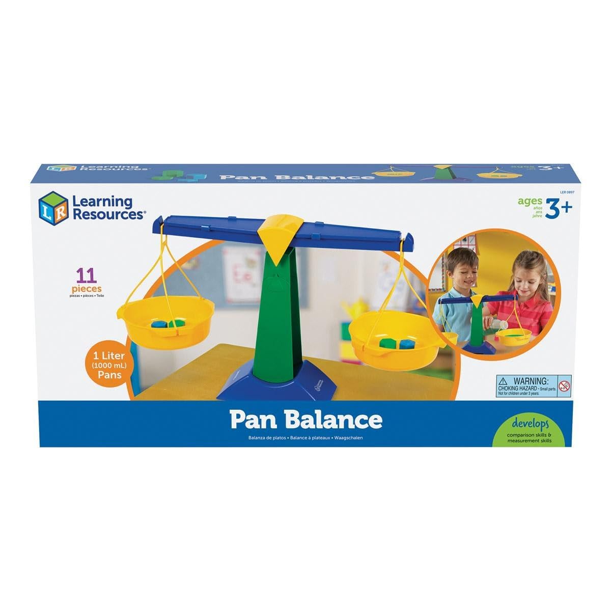 Learning Resources Pan Balance - Back to School, Homeschool, Math Toys, Teach Mass & Measurement, Ages 3+