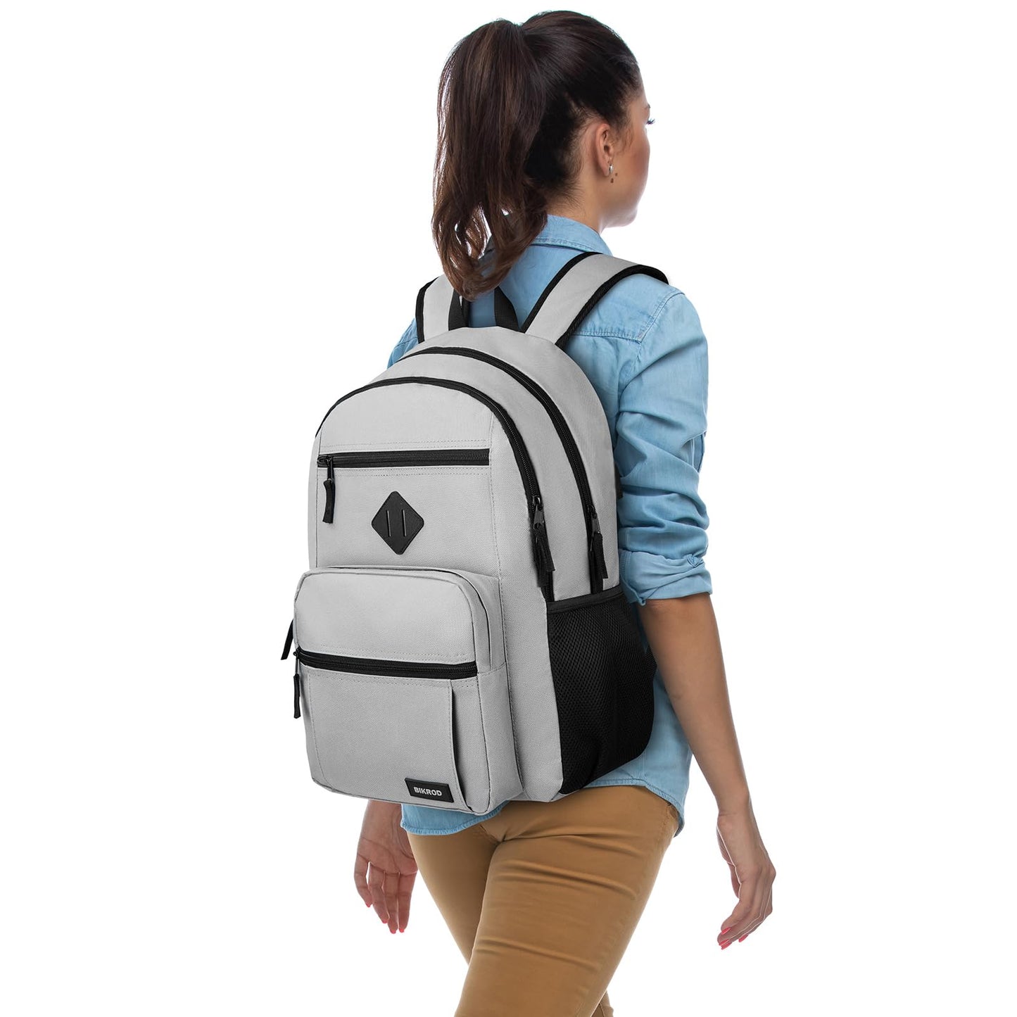 BIKROD Backpack for Men and Women, Lightweight Casual School Backpack for Teens Boys and Girls, Daily-use Travel Laptop Backpack Fits 15.6 Inch Notebook, High School Bookbag