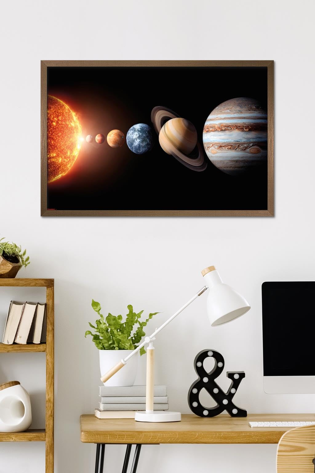 Science - Solar System Planets 26 Wall Poster, 34L" x 22.4W", Bronze Framed Version
