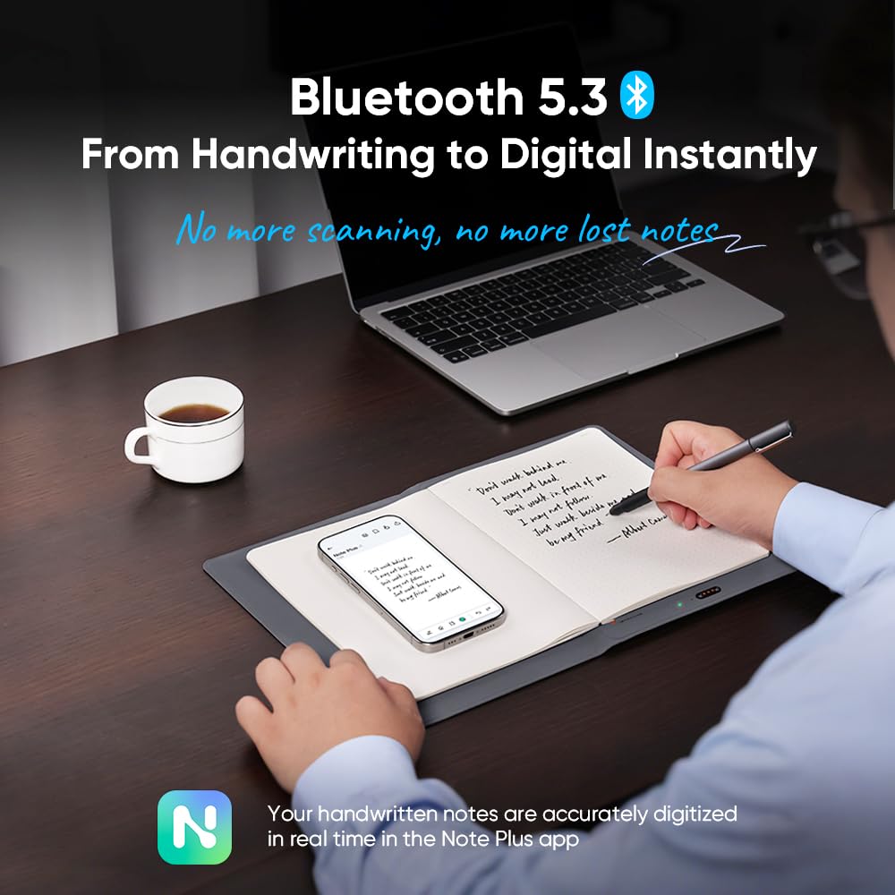 XPPen Note Plus Digital Notebook with Pen Syncs to Phone, Bluetooth Writing Tablet for Students, Wireless Smart Notebook for Sketching, Note-Taking, Digital Art & Meeting, Drawing Tablet