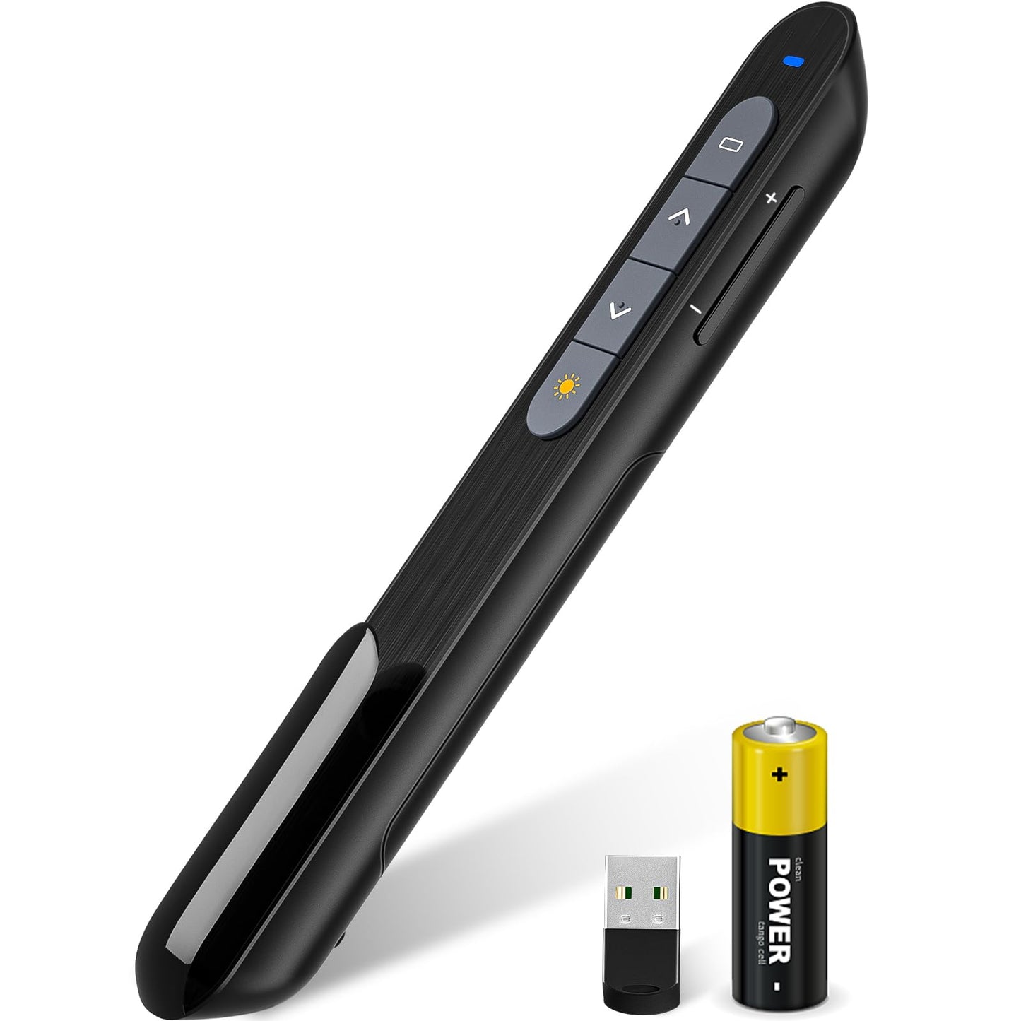 NinjaABXY Presentation Clicker, Wireless Presenter Clicker for Powerpoint Presentations RF 2.4GHz USB Presenter Remote Google Slide Advancer with Hyperlink Volume Control